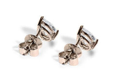 Pear Diamond Stud Earrings in Rose Gold
