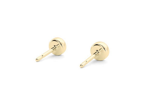 Round Diamond Stud Earrings in Yellow Gold