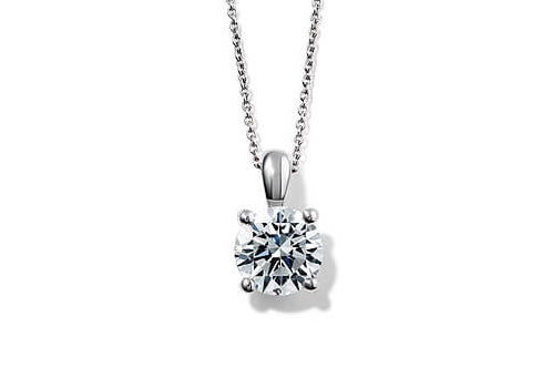 Round Diamond Pendant in Platinum