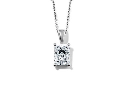 Radiant Diamond Pendant in Platinum