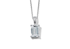 Emerald Diamond Pendant in Platinum