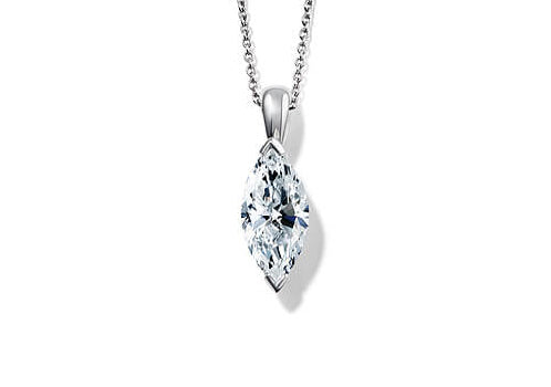 Marquise Diamond Pendant in Platinum