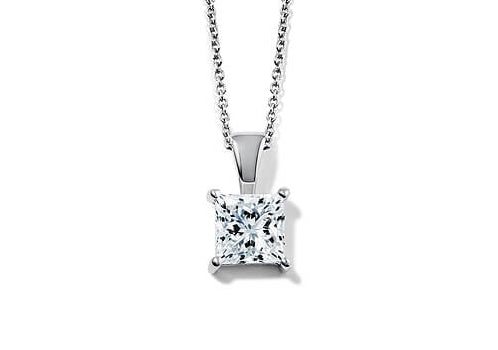Princess Diamond Pendant in Platinum