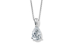 Pear Diamond Pendant in Platinum