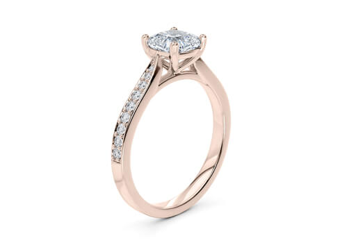 Angelina - Cushion - Labgrown Diamond, Diamond Band Engagement Ring