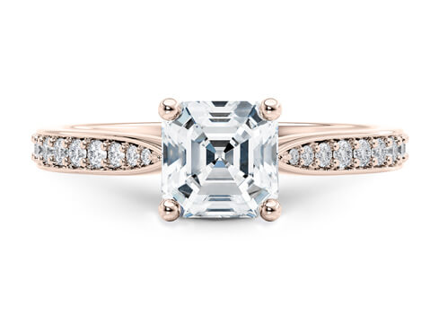 Angelina - Asscher - Labgrown Diamond, Diamond Band Engagement Ring