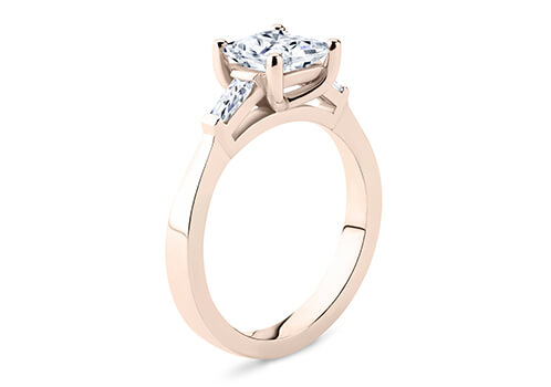 Maria - Princess - Natural Diamond Trilogy Engagement Ring