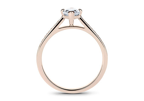 Mia - Marquise - Natural Diamond, Diamond Band Engagement Ring