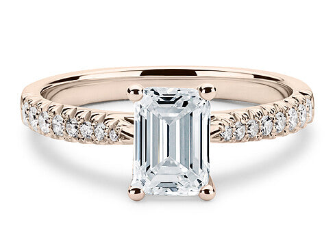 Bella - Emerald - Natural Diamond, Diamond Band Engagement Ring
