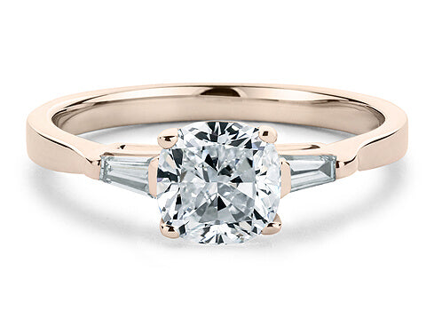 Maria - Cushion - Natural Diamond Trilogy Engagement Ring