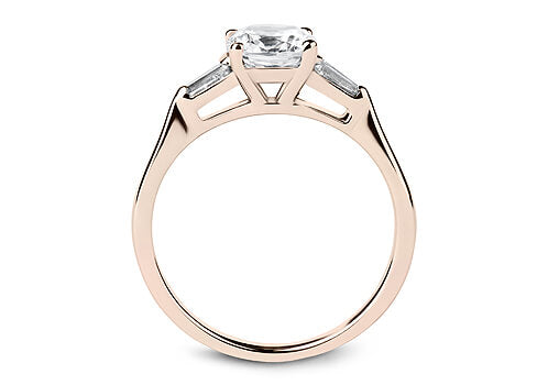 Maria - Asscher - Natural Diamond Trilogy Engagement Ring
