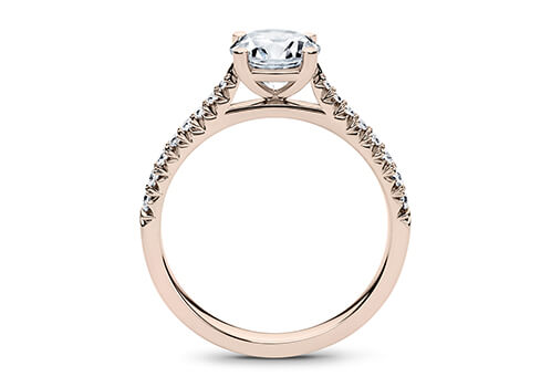 Bella - Round - Natural Diamond, Diamond Band Engagement Ring