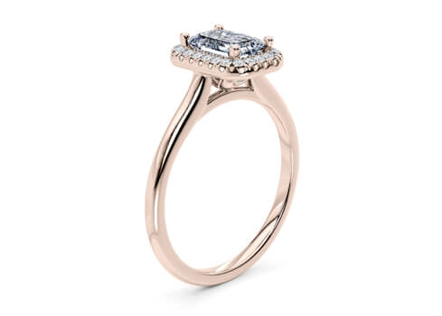 Daniella - Emerald - Natural Diamond Halo Engagement Ring