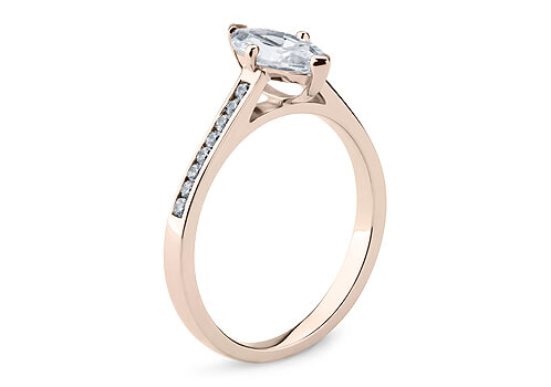Mia - Marquise - Natural Diamond, Diamond Band Engagement Ring