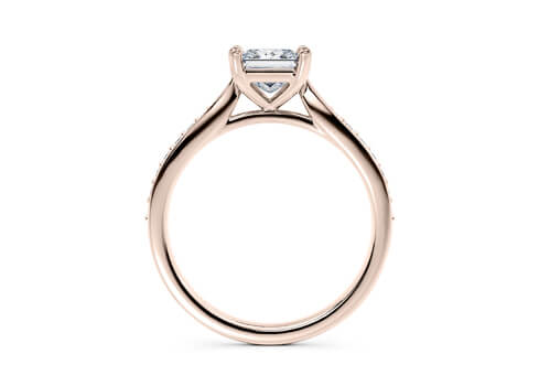 Angelina - Princess - Natural Diamond, Diamond Band Engagement Ring