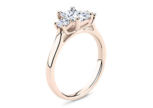 Angela - Emerald - Natural Diamond Trilogy Engagement Ring