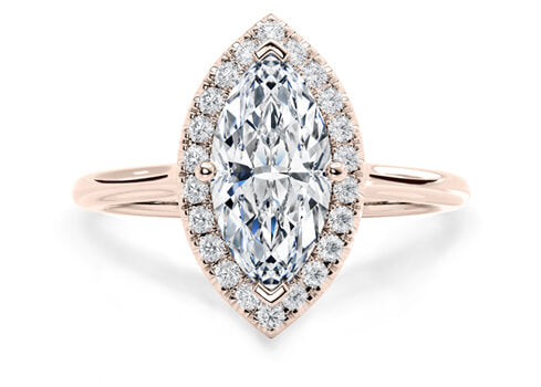 Daniella - Marquise - Natural Diamond Halo Engagement Ring