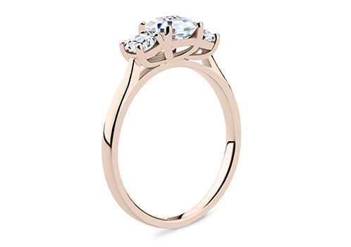 Angela - Oval - Natural Diamond Trilogy Engagement Ring