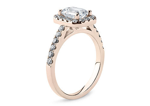 Jianna - Emerald - Natural Diamond Halo Engagement Ring