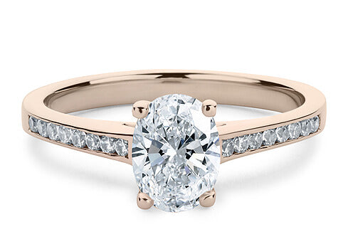 Mia - Oval - Labgrown Diamond, Diamond Band Engagement Ring