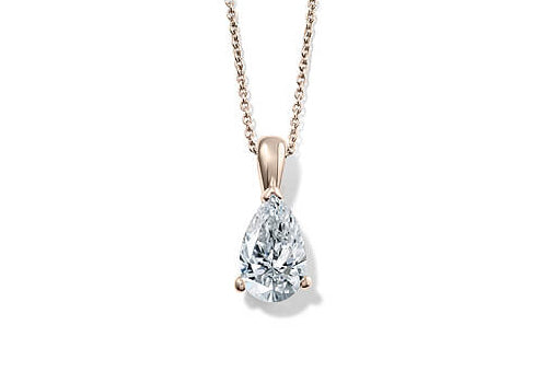 Pear Diamond Pendant in Rose Gold