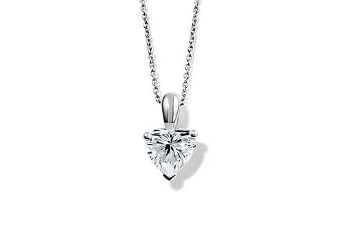 Heart Diamond Pendant in White Gold