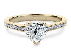 Mia - Heart - Natural Diamond, Diamond Band Engagement Ring