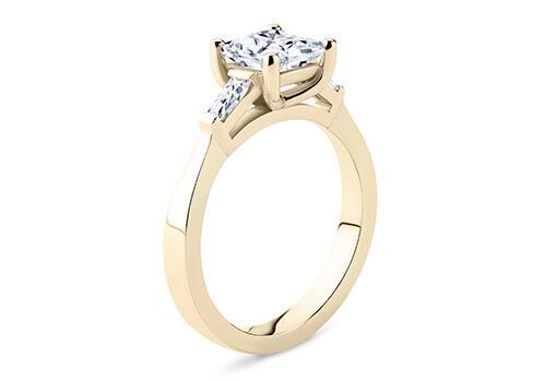Maria - Princess - Natural Diamond Trilogy Engagement Ring