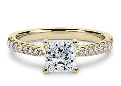 Bella - Princess - Labgrown Diamond, Diamond Band Engagement Ring