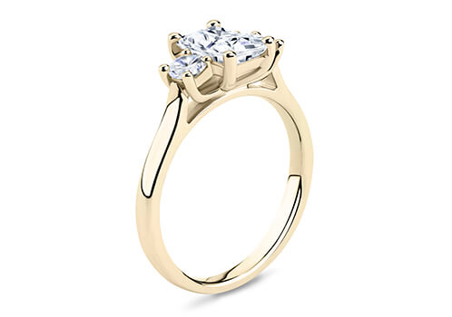 Angela - Emerald - Natural Diamond Trilogy Engagement Ring