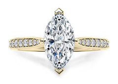 Angelina - Marquise - Natural Diamond, Diamond Band Engagement Ring