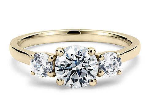 Angela - Round - Natural Diamond Trilogy Engagement Ring