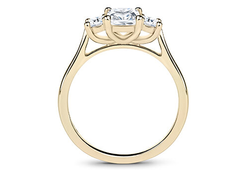 Angela - Radiant - Natural Diamond Trilogy Engagement Ring