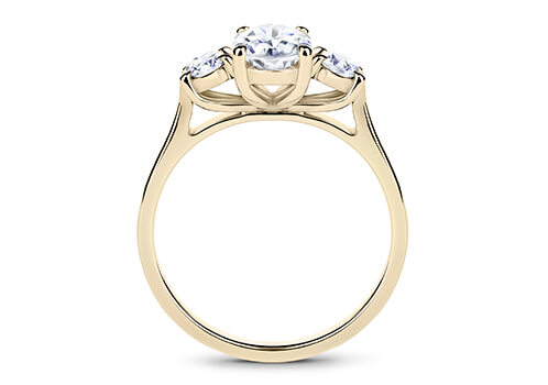 Angela - Oval - Natural Diamond Trilogy Engagement Ring