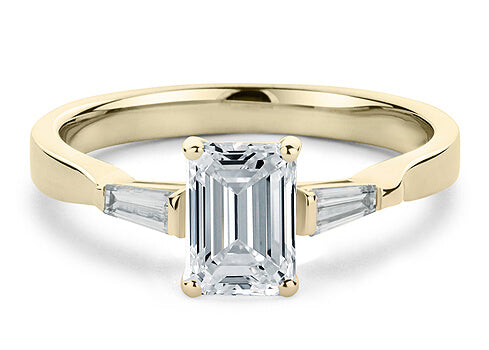 Maria - Emerald - Natural Diamond Trilogy Engagement Ring