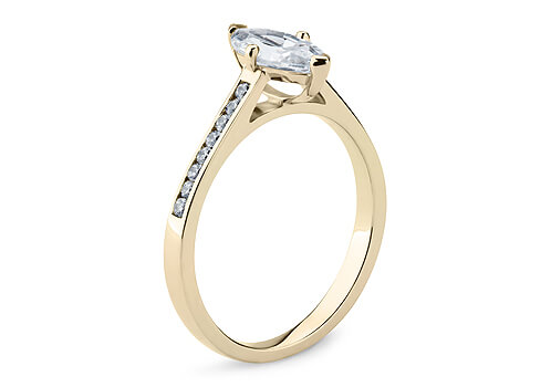 Mia - Marquise - Natural Diamond, Diamond Band Engagement Ring
