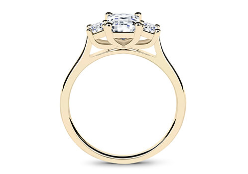 Angela - Emerald - Labgrown Diamond Trilogy Engagement Ring