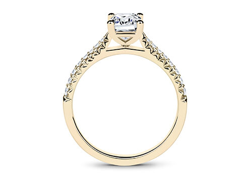 Bella - Emerald - Natural Diamond, Diamond Band Engagement Ring