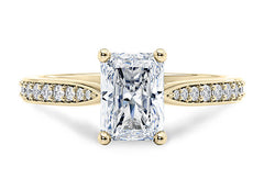 Angelina - Radiant - Natural Diamond, Diamond Band Engagement Ring