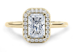 Daniella - Radiant - Natural Diamond Halo Engagement Ring
