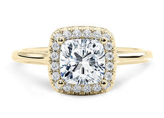 Daniella - Cushion - Natural Diamond Halo Engagement Ring