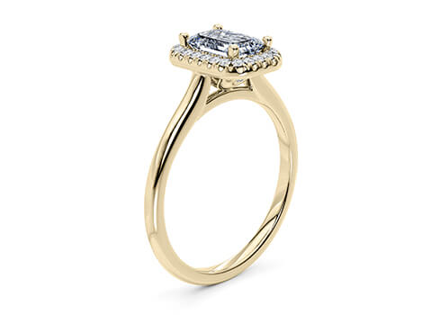 Daniella - Emerald - Natural Diamond Halo Engagement Ring