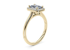 Daniella - Emerald - Natural Diamond Halo Engagement Ring
