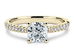 Bella - Cushion - Labgrown Diamond, Diamond Band Engagement Ring