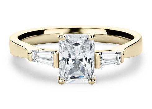 Maria - Radiant - Natural Diamond Trilogy Engagement Ring