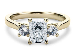 Angela - Radiant - Natural Diamond Trilogy Engagement Ring