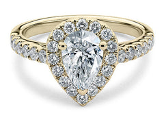 Jianna - Pear - Natural Diamond Halo Engagement Ring