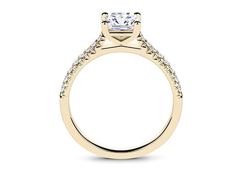 Bella - Cushion - Natural Diamond, Diamond Band Engagement Ring
