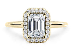Daniella - Emerald - Natural Diamond Halo Engagement Ring
