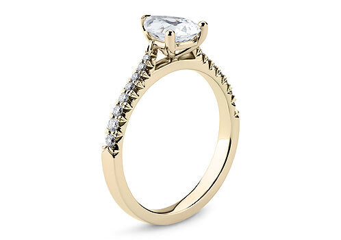Bella - Pear - Labgrown Diamond, Diamond Band Engagement Ring